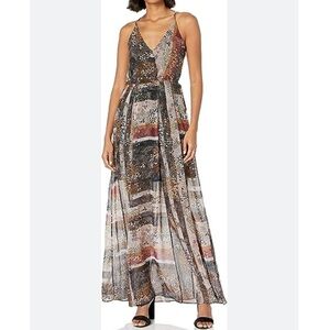 BCBGENERATION Rose Smoke Multi Colored Maxi Dress